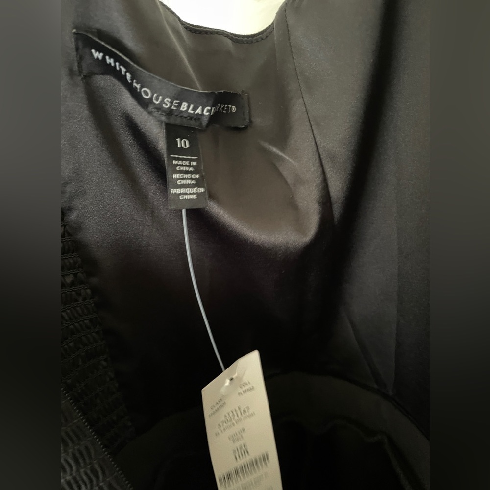 WHBM Sweetheart Jumpsuit Black Straight Leg Ankle Length Sz 10 NWT - Picture 10 of 14